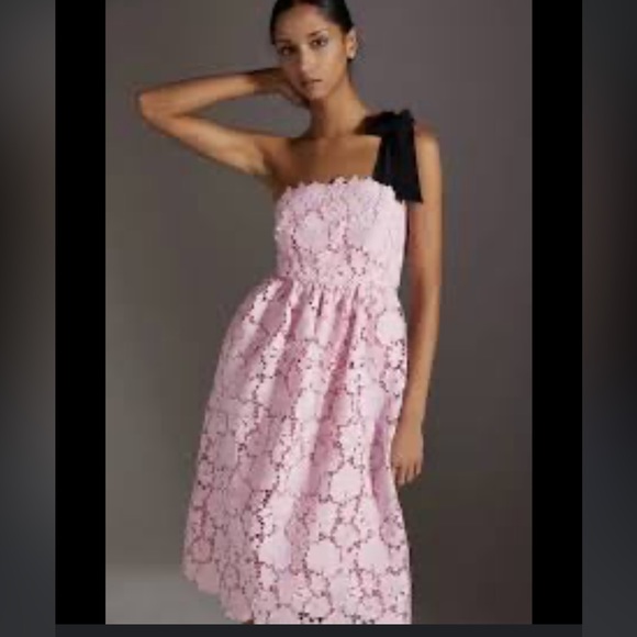 Anthropologie Dresses & Skirts - Anthropologie Maeve One-Shoulder Lace Midi Dress